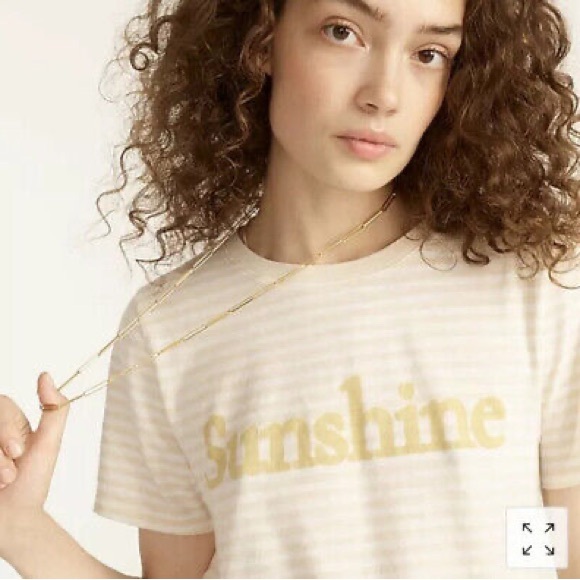 J Crew Sunshine Knit Crew Neck Striped T Shirt NWT - Picture 2 of 4